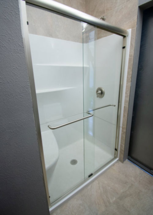 semi-frameless slider shower door